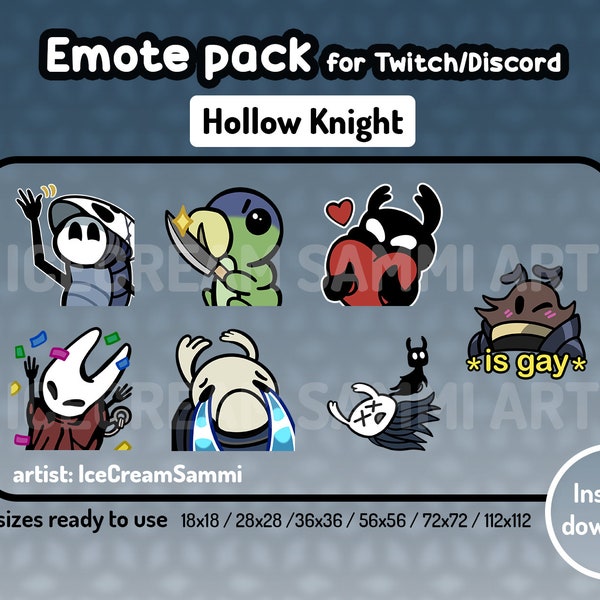 7 Hollow Knight Emote pack | Twitch, Discord, YouTube