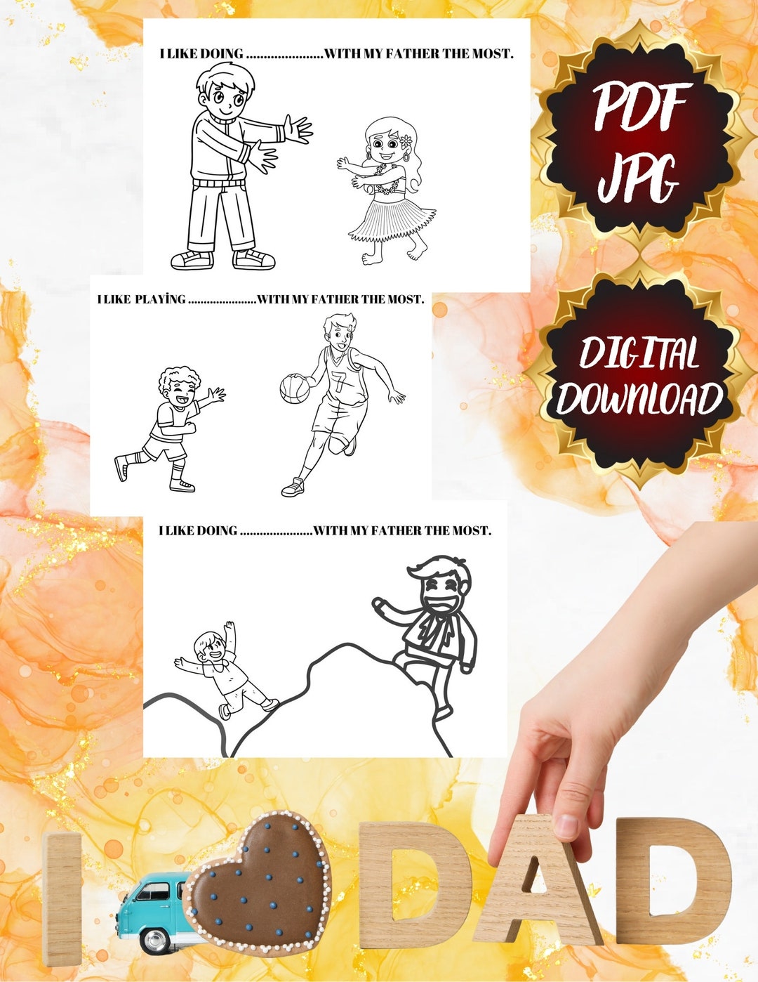 Father's Day Coloring Pages for Kids, Father's Day Coloring Pages, Kids ...