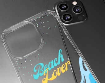 ビーチラバーズ クリアケース |ビーチ愛好家 | Iphone クリア電話ケース | Samsung クリア電話ケース |ミニマルなデザイン
