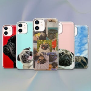 Pug Cute Aesthetic Phone Case for iPhone 14, 13, 12, 11 Pro, X, XS, XR