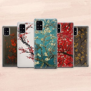 Japanese Asian Style Flower Aesthetics Phone Case for  Samsung A12, S22, S21, A40, A71, A52, A33, A53, Huawei P40, P50, Google Pixel