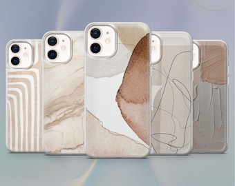 Minimalist Simple Beige Aesthetic Phone Case for iPhone 14, 13, 12, 11 Pro, X, XS, XR
