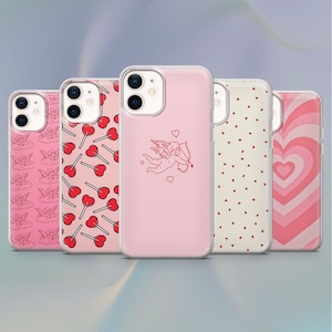 Pink Valentine&#39;s Aesthetic Phone Case for iPhone 14, 13, 12, 11 Pro, X, XS, XR