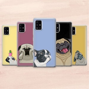Pug Aesthetic Cute Phone Case for  Samsung A12, S22, S21, A40, A71, A52, A33, A53, Huawei P40, P50, Google Pixel