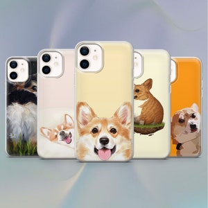 corgis Niedliche Ästhetische Handyhülle für iPhone 14, 13, 12, 11 Pro, X, XS, XR