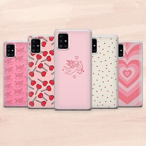 Pink Valentine&#39;s Aesthetic Phone Case for  Samsung A12, S22, S21, A40, A71, A52, A33, A53, Huawei P40, P50, Google Pixel