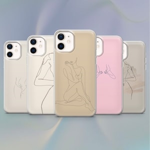 女性のボディアート美的携帯電話ケース、iPhone 14、13、12 Pro、XR、Samsung A12、S22、S21、A40、A71、A52、Huawei P40、P50用