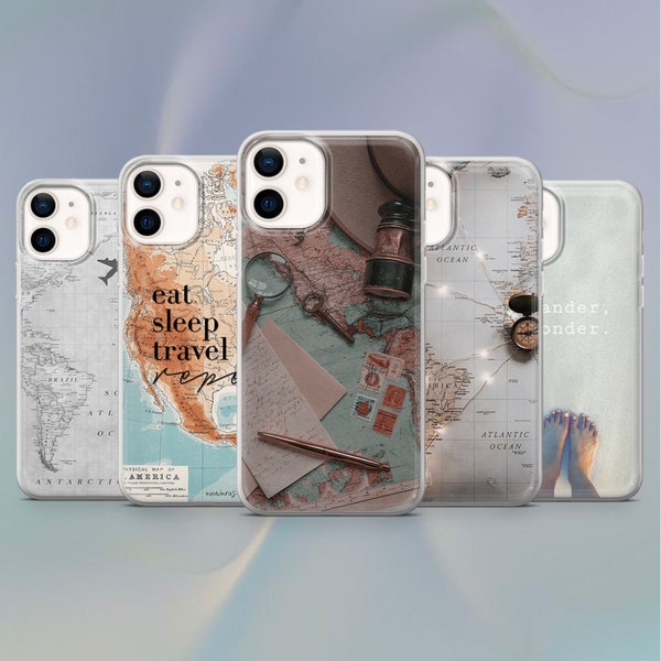 Funda de teléfono de viaje Wanderlust para iPhone 14, 13, 12 Pro, XR, Samsung A12, S22, S21, A40, A71, A52, Huawei P40, P50