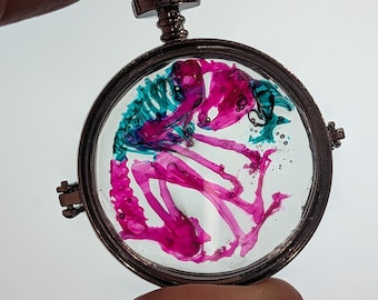 Faux Jackalope Diaphonized Specimen Locket