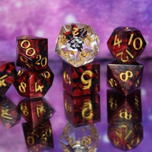 Shadow The Hedgehog 7 Piece Dice Set (Made to order)