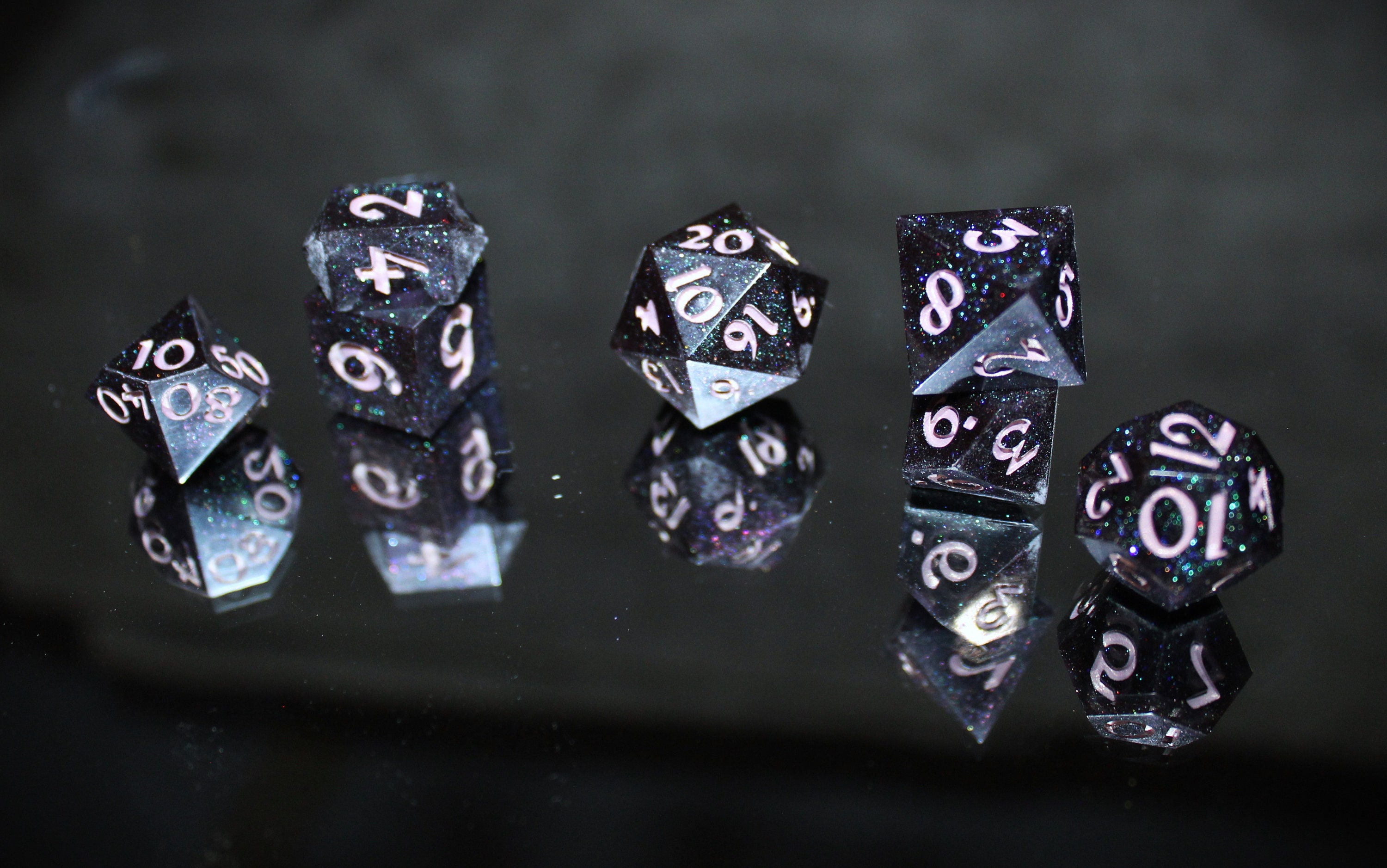 Rainbow Obsidian Dice set (Not real gemstone)