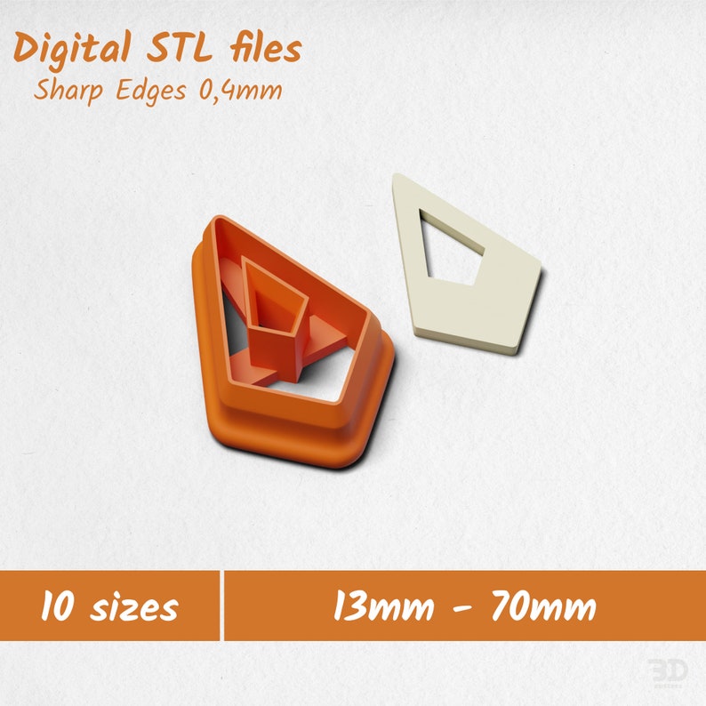 Donut Rhombus Polymer Clay Cutters Cookie Cutters Digital STL Files 10