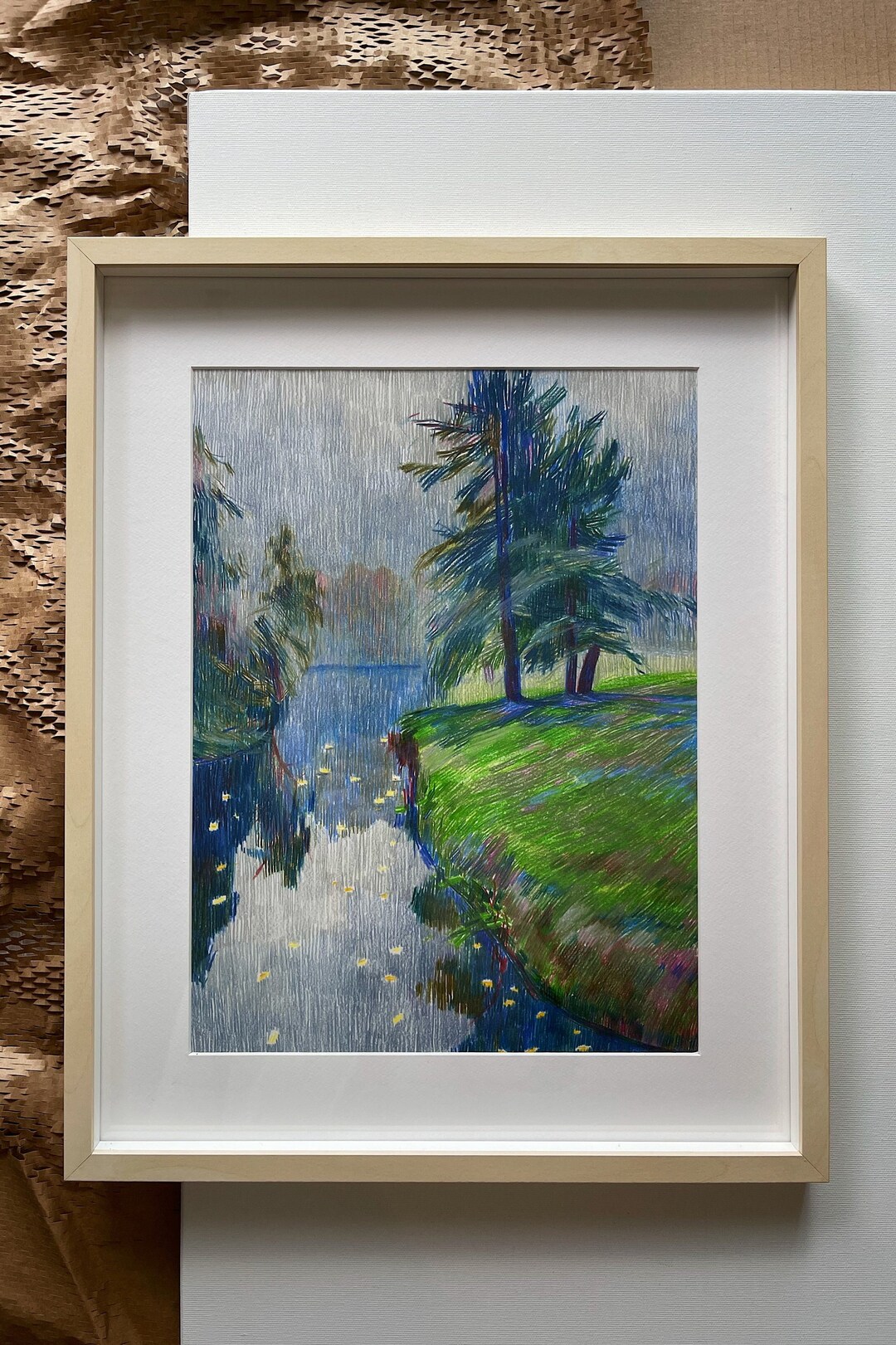 Colored Pencils Drawing Fog Etsy
