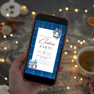 Animated Christmas Party Invitation Evite ,Holiday Work Party,Editable Xmas Party Mobile Text Evite, Holiday Party Invite,Christmas I, C1