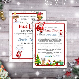 Carta de Navidad, Carta de niños a Santa, Navidad imprimible, Descarga instantánea, Lista de deseos de Navidad, Carta a Santa, Plantilla editable, C1