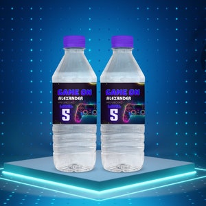 Gaming Label für Gastgeschenke, Wasserflasche, Geburtstagskarte, Sofort Download, Canva Vorlage für Gastgeschenke, Spiel auf Etiketten GAM1