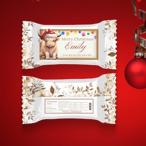 Christmas Candy Bar Wrapper: Printable Holiday Party Favor (DIY)