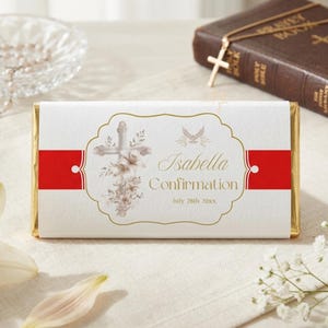 Baptism Chocolate Wrapper Template, Gold Cross Favour, Christening Candy Bar Wrapper, Editable Confirmation Favour Printable