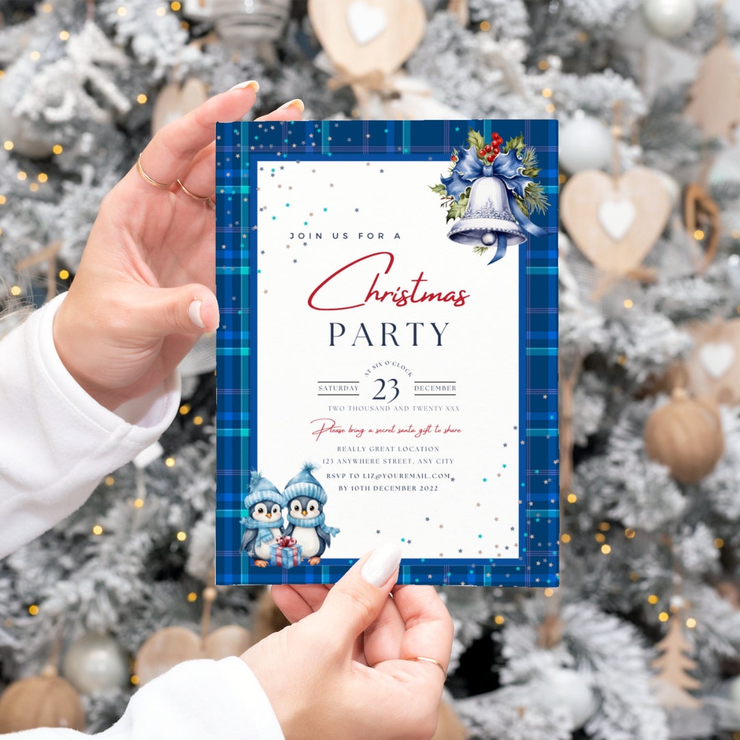 Christmas Party Invitation Email Templateholiday Work Etsy