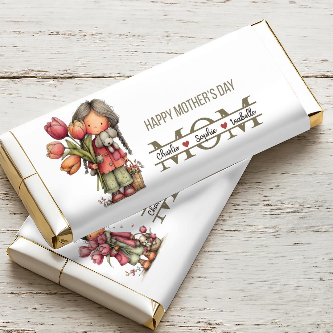 Mother's Day Chocolate Wrapper Template, Personalized Mom Gift, Candy ...