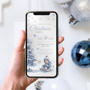 Christmas Party Mobile Phone Text Invite Work Party, Jingle And Mingle Invitation,Electronic Animated  Invitation, Christmas Party Evite  C1