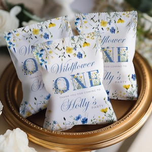 Wildflower Snacks and Chips Bag Wrapper Template - DIY Birthday Party Favor Birthday Party Decor Instant Download Printable DIY IN Canva WF1