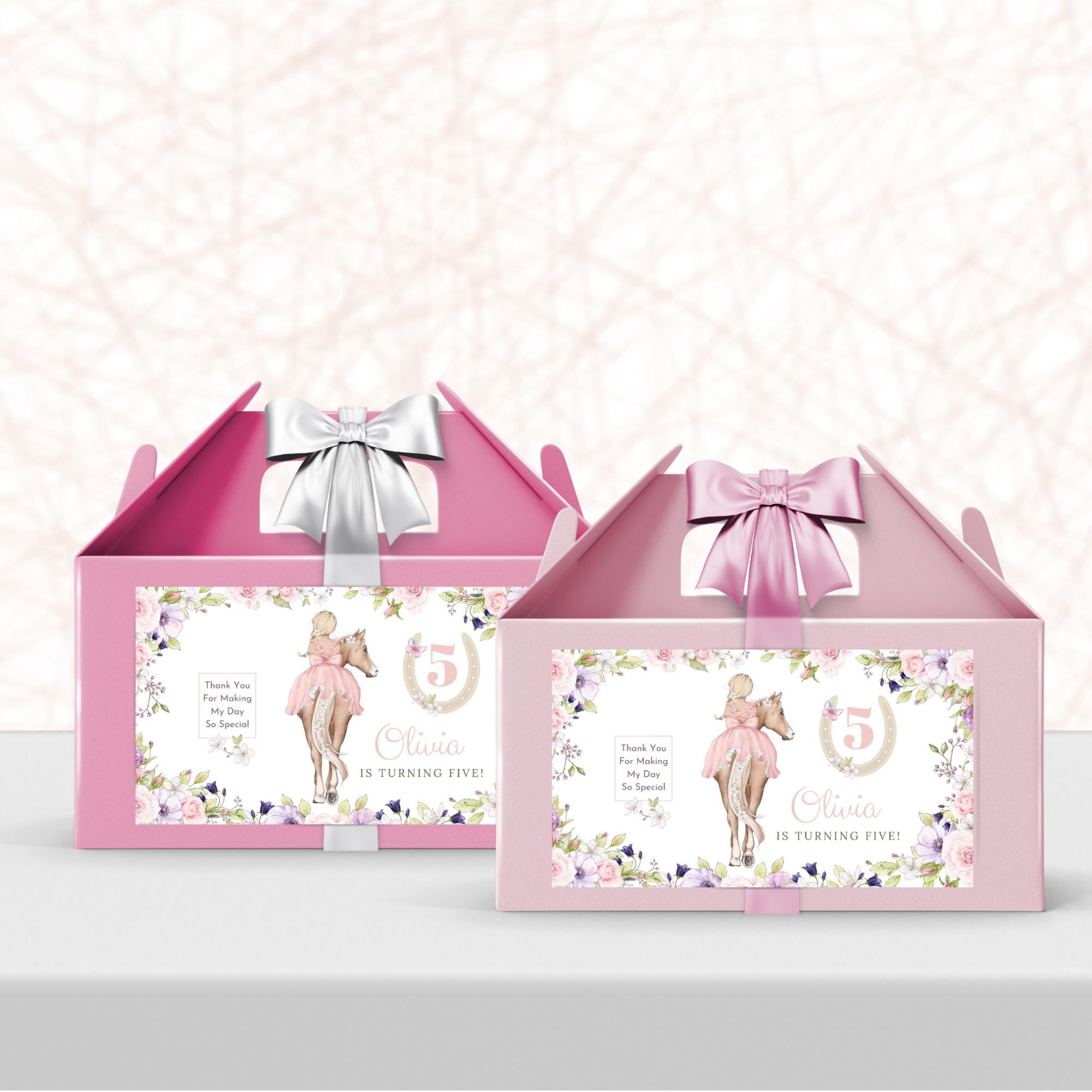 Pink Rodeo Theme Gable Box Pink Pony Horse Theme Gable Box Labels - Printable Editable Birthday ...
