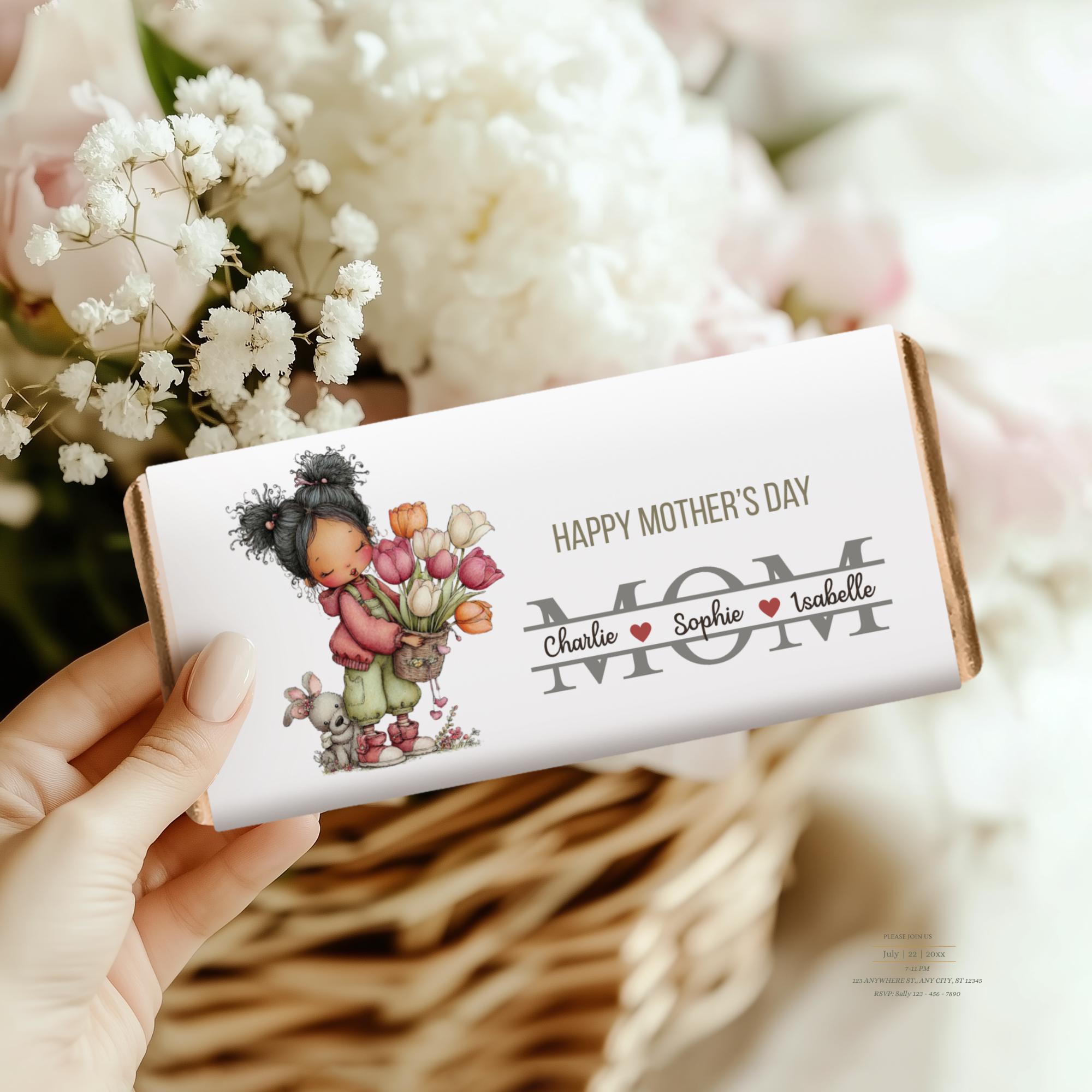 Mother's Day Chocolate Wrapper Template, Personalized Mom Gift, Candy ...