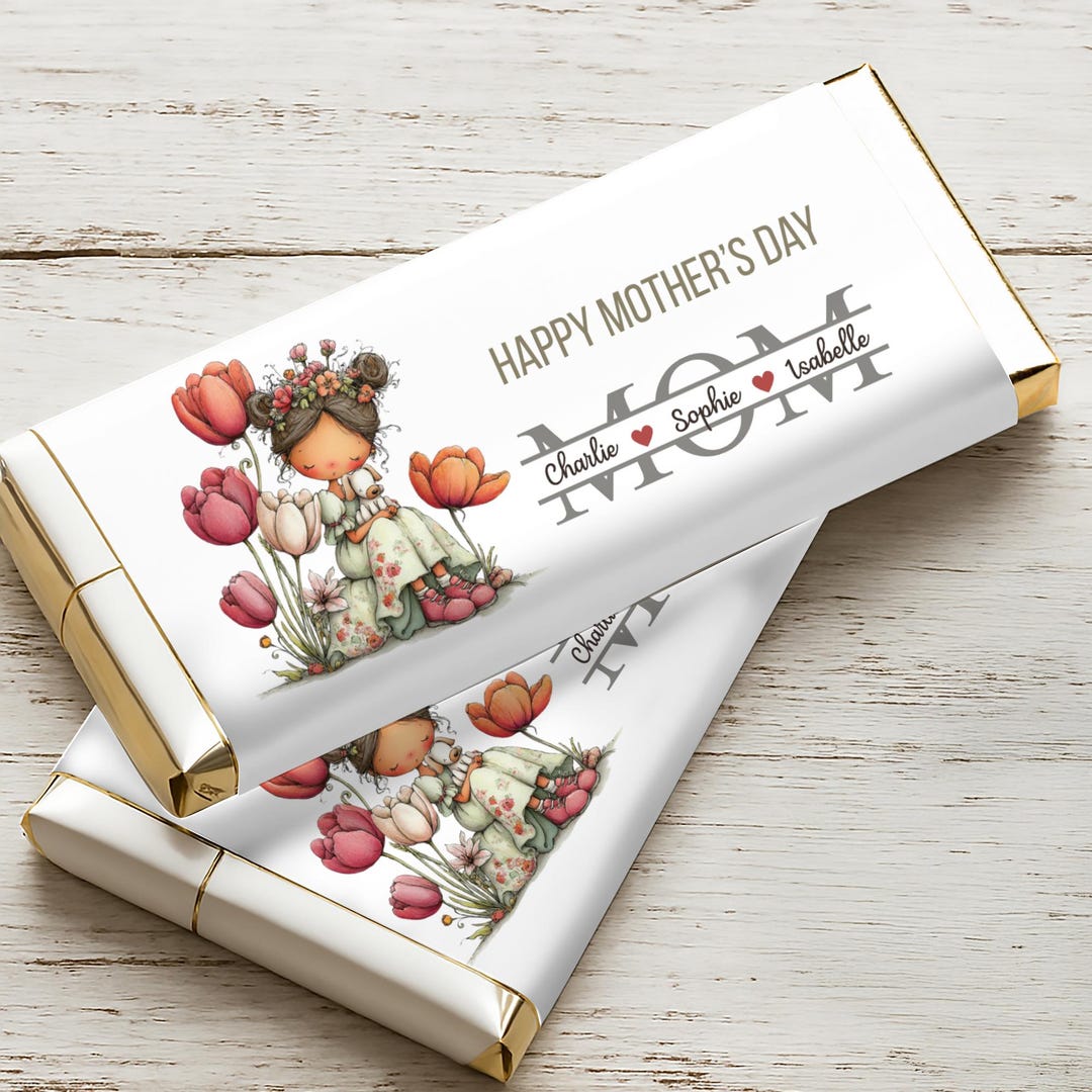 Mother's Day Chocolate Wrapper Template, Personalized Mom Gift, Candy ...