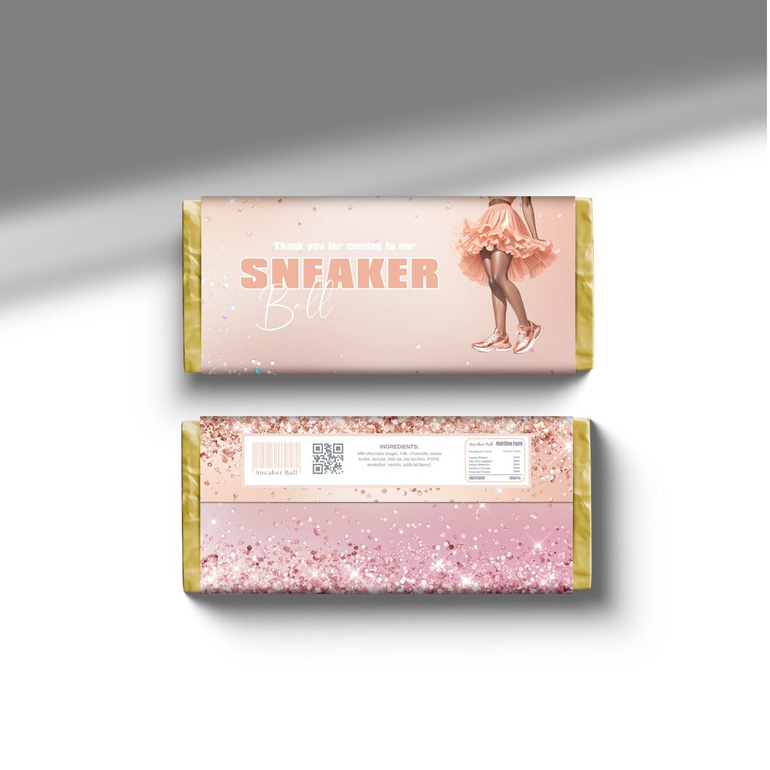 Orange Tutu Sneaker Ball Chocolate Wrapper Digital Download Birthday ...