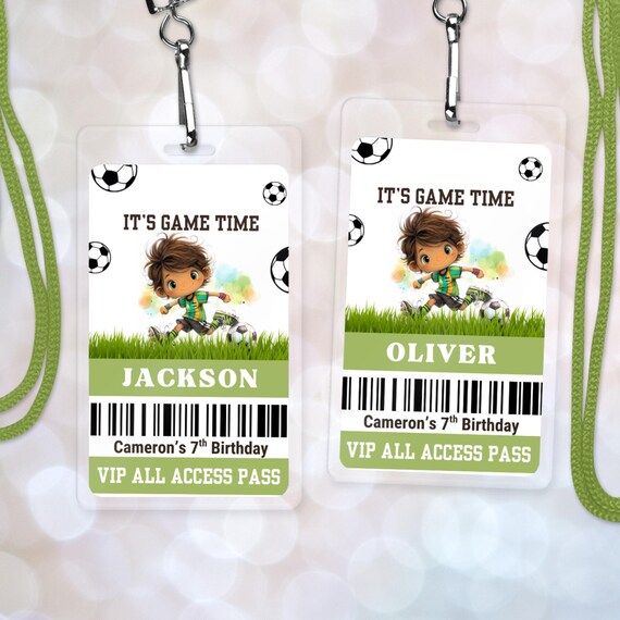 Soccer Birthday VIP Pass, Printable Sports Theme Party All Access