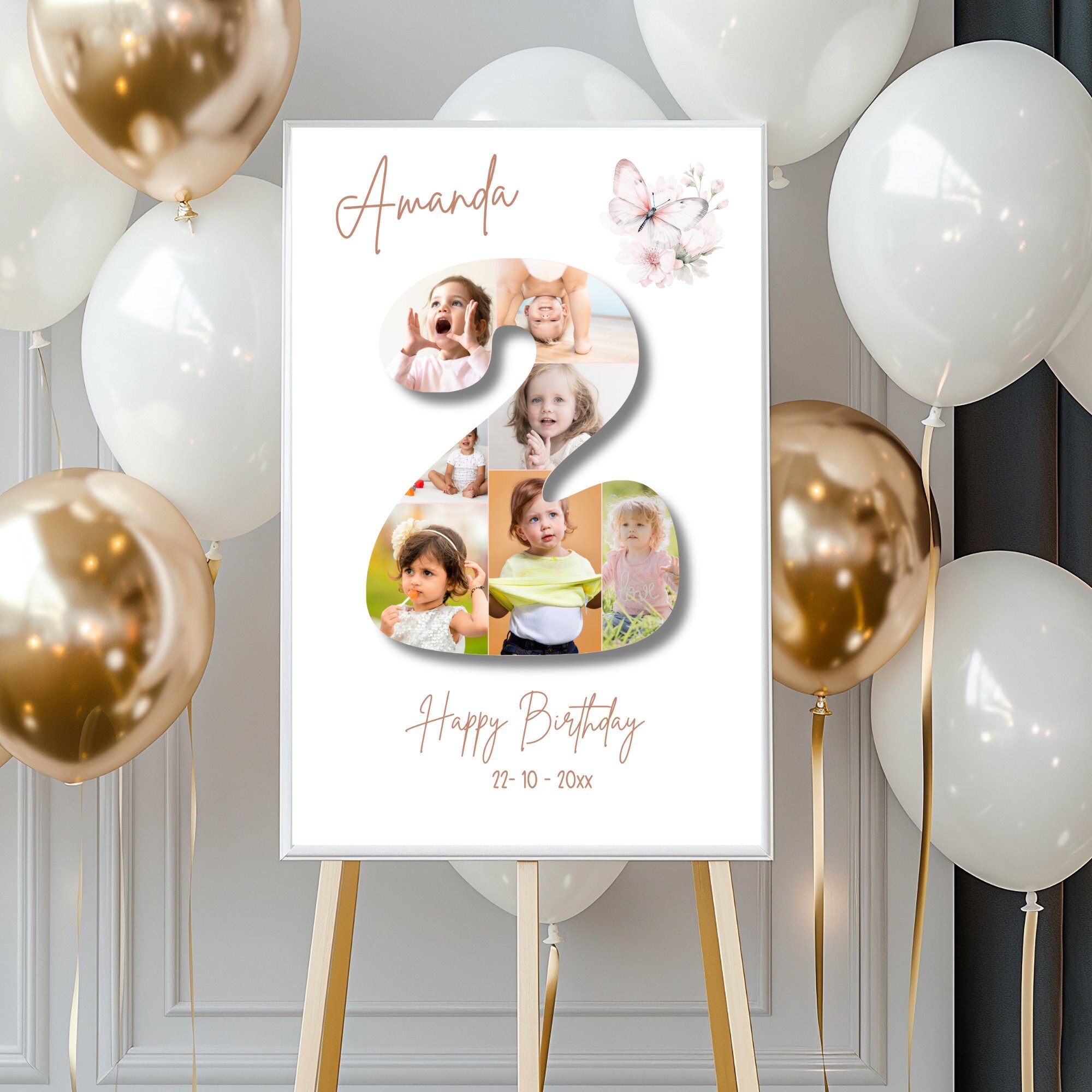 Personalisierbares Geburtstagsbanner Mit Fotosternen – 2 Stück, Größe S, Violett, Für Kinderpartys Personalisierbares Geburtstagsbanner Mit Fotosternen – 2 Stück, Größe S, Violett, Für Kinderpartys