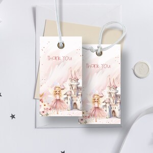 Fairy Princess Birthday Party Favor Tags, Once Upon a Time Thank You Tags Favors Printable Template Instant Download & Editable in Canva FB1