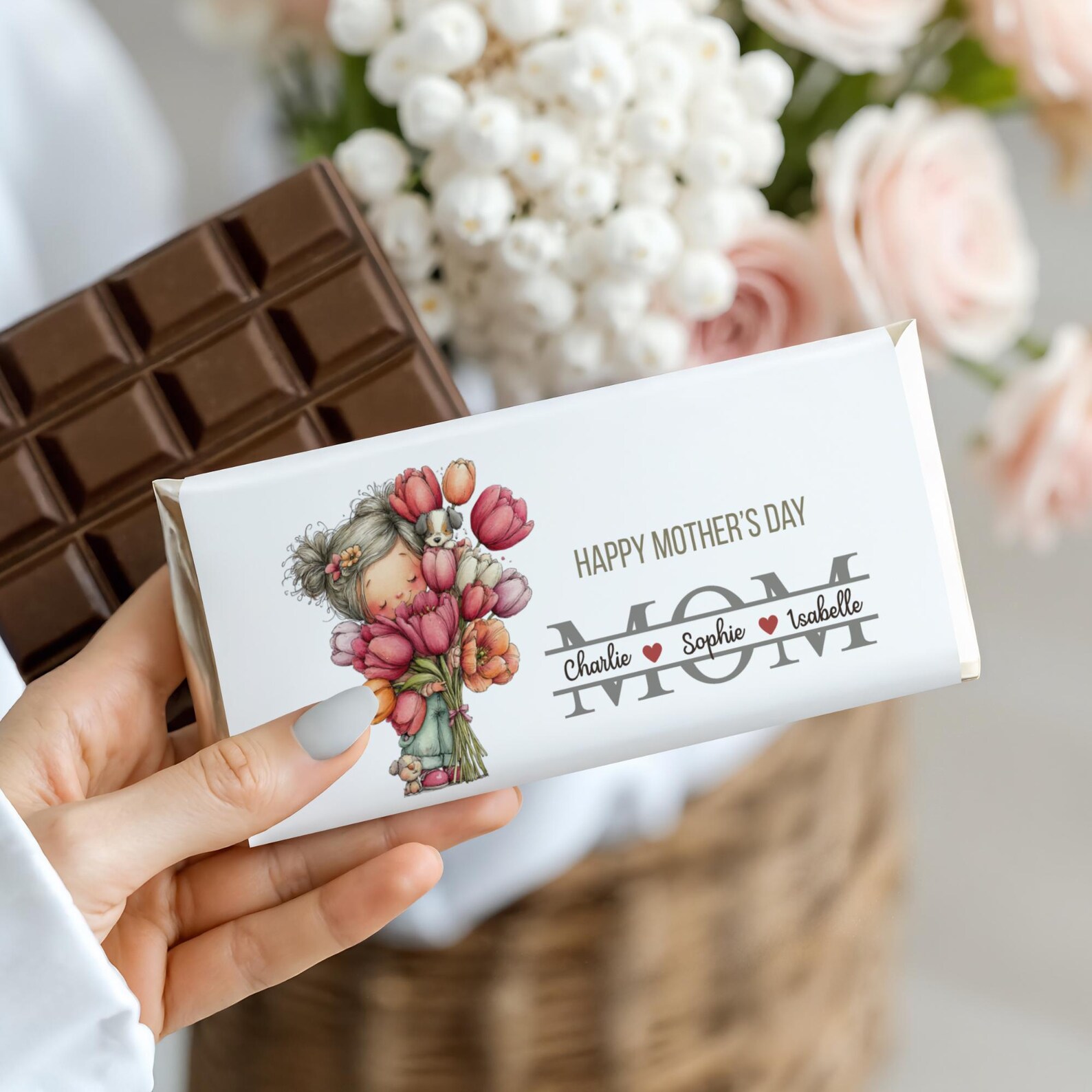 Mother's Day Chocolate Wrapper Template, Personalized Mom Gift, Candy ...