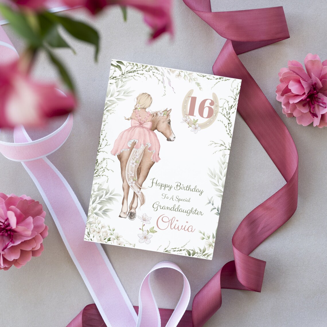 Birthday Cards With Horses, Pony Greetings Card, Girl 16th Bday ...