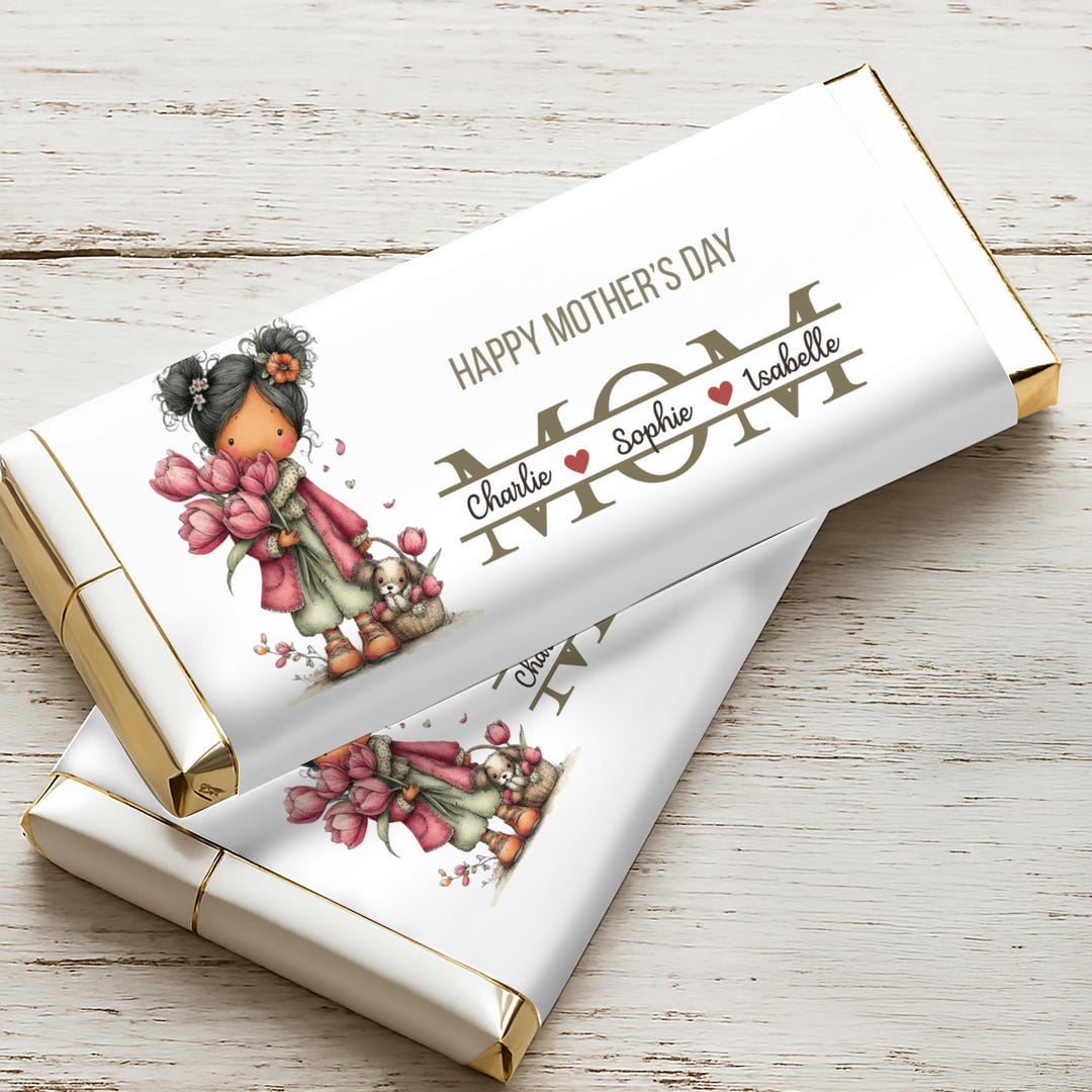 Mother's Day Chocolate Wrapper Template, Personalized Mom Gift, Candy ...
