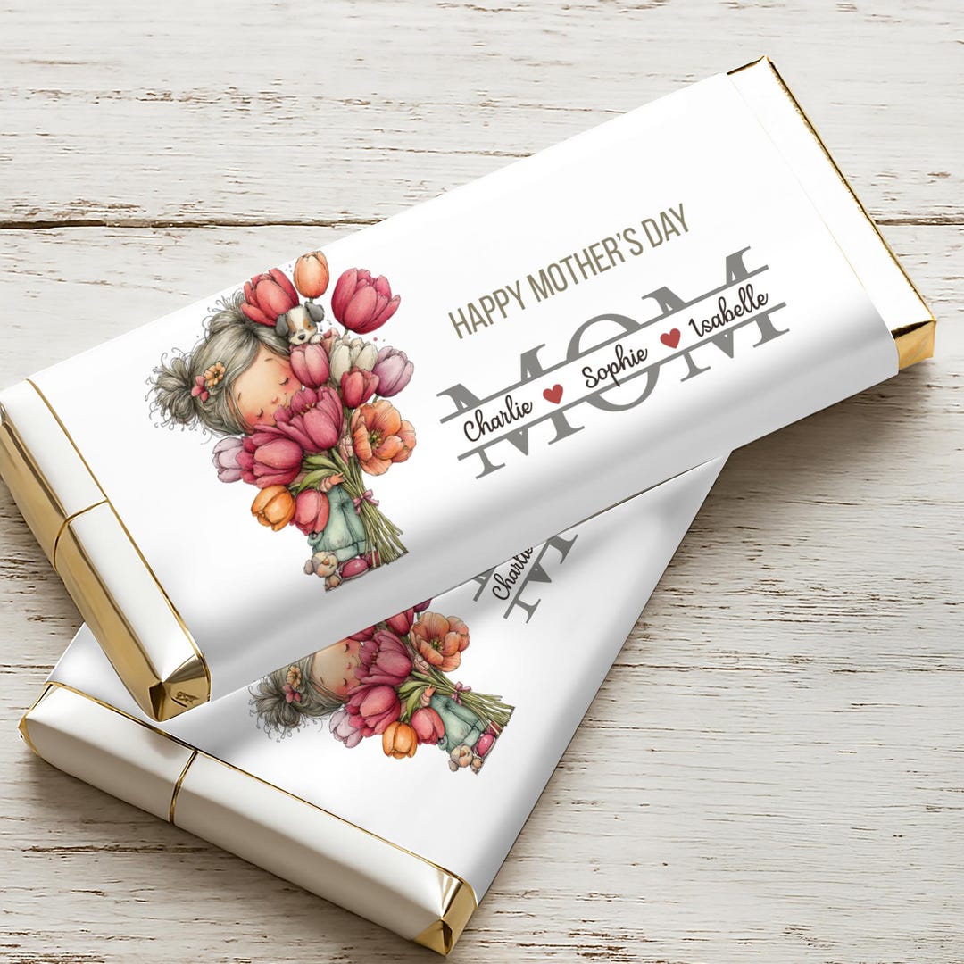 Mother's Day Chocolate Wrapper Template, Personalized Mom Gift, Candy ...
