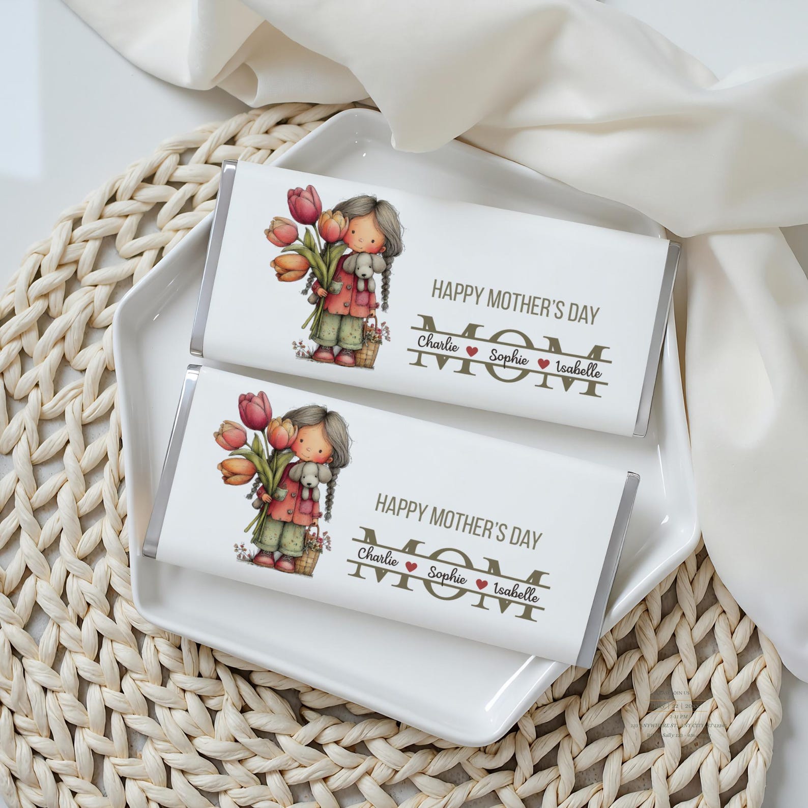Mother's Day Chocolate Wrapper Template, Personalized Mom Gift, Candy ...