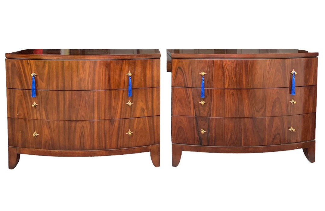 Bernhardt Rosewood Chests With Brass Sunburst Hardware a Pair Etsy