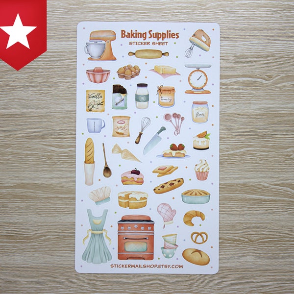 Backen Sticker Sheet Bullet Journal Scrapbooking Niedliche Dekorative Aufkleber Liefert Cupcake Kuchen Bakery Pie Küche Essen Konditor Brot