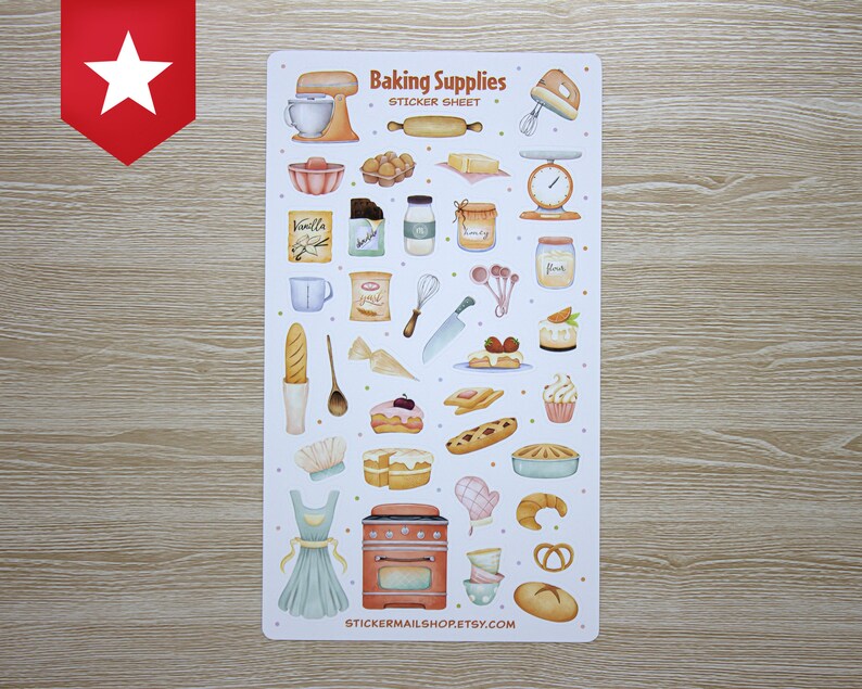 Baking Sticker Sheet Bullet Journal Scrapbooking Cute Etsy