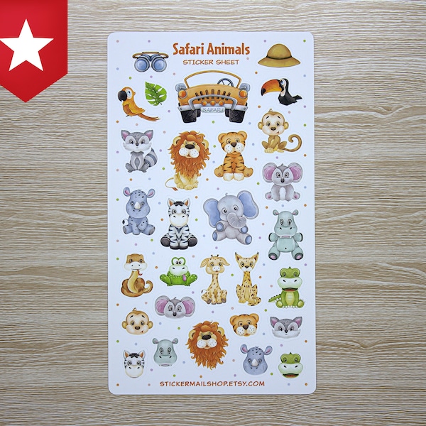 Zoo Animal Stickers Etsy