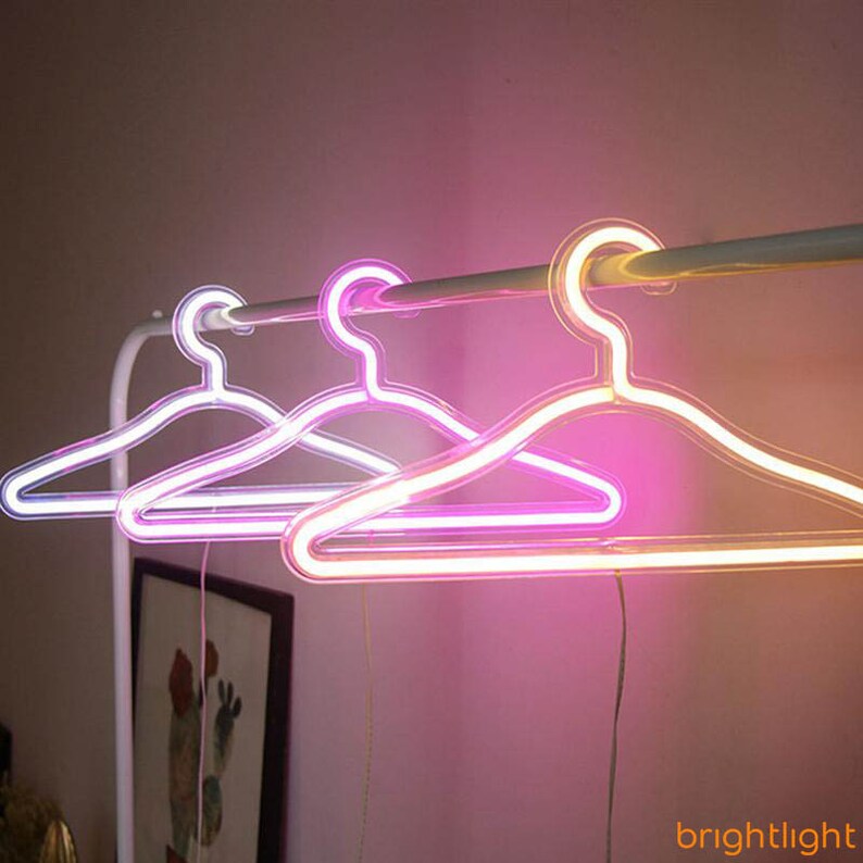 Neon Light Hanger Clothes USB Powered Decorative Store Wall Etsy