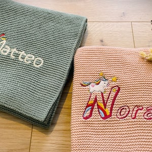 Baby blanket with name | Knitted blanket baby | Baby blanket personalized | Birth gift, baptism gift | Birth gift