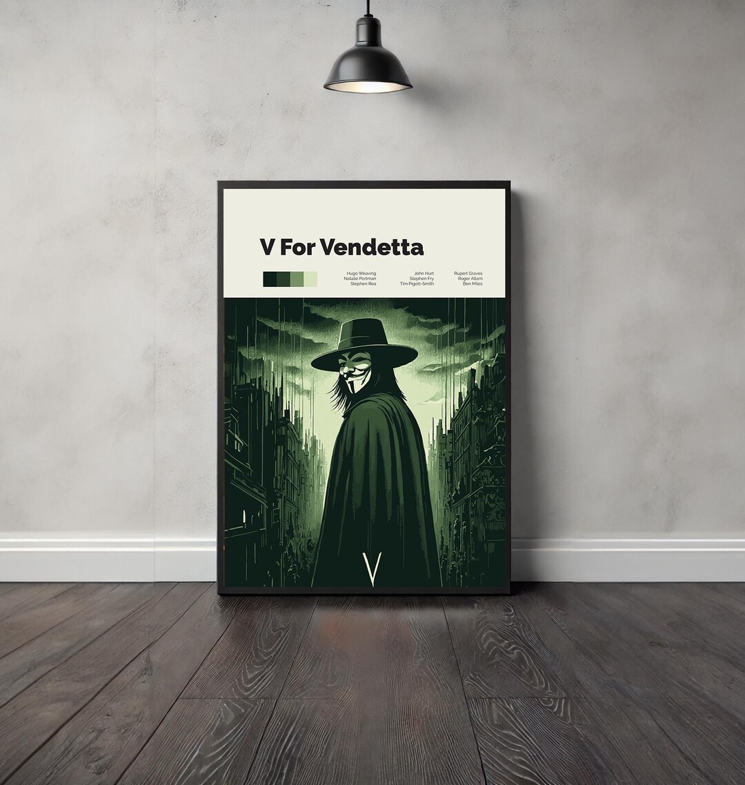 V for Vendetta Minimalist Art Poster - Digital Download for Home Decor ...