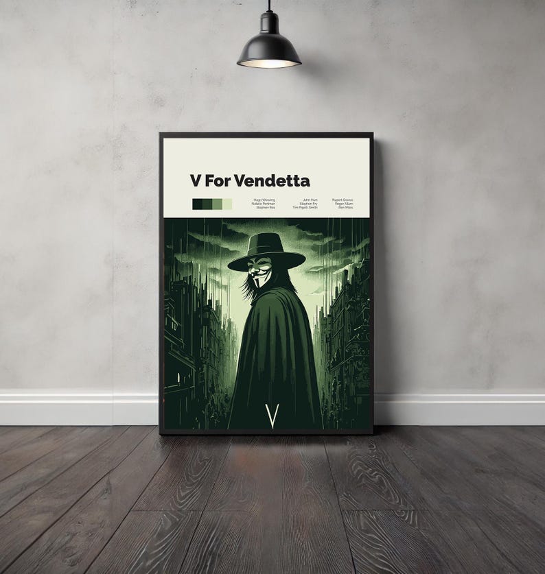 V for Vendetta Minimalist Art Poster - Digital Download for Home Decor ...