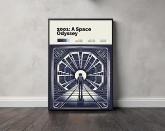 Póster minimalista de 2001: Una odisea del espacio - Descarga digital, arte mural de ciencia ficción para la decoración del hogar