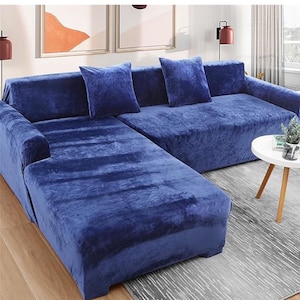 L Shape Velvet High Quality Sofa Cover-Sofa Runner Non Slip Fitted Sofa Cover Room Decor Sofa Protector