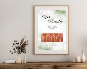 Je eerste miljoen | Geld cadeau | Lastminute verjaardagscadeau | Eerste miljoen | DIY-sjabloon | PDF direct downloaden
