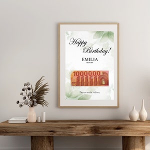 Your first million | Money gift | Last minute birthday gift | First million | DIY template | PDF Instant Download